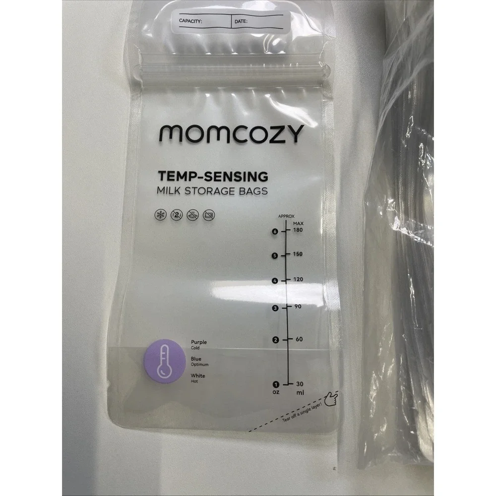 Momcozy‎ Breastmilk Storing Bags, Temp-Sensing Milk Storage Bags 50 Pcs 6 oz